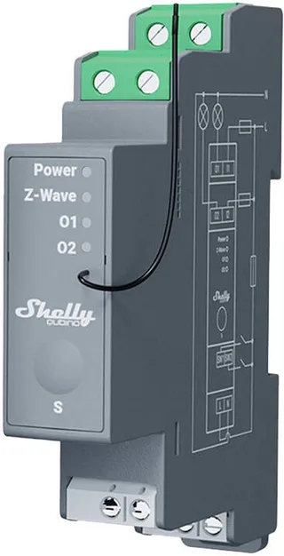 Qubino Pro 2-Kanaals Z-Wave Din-Rail Relais Voor Automatisering by Shelly in Transparent – product photo 1 of 2