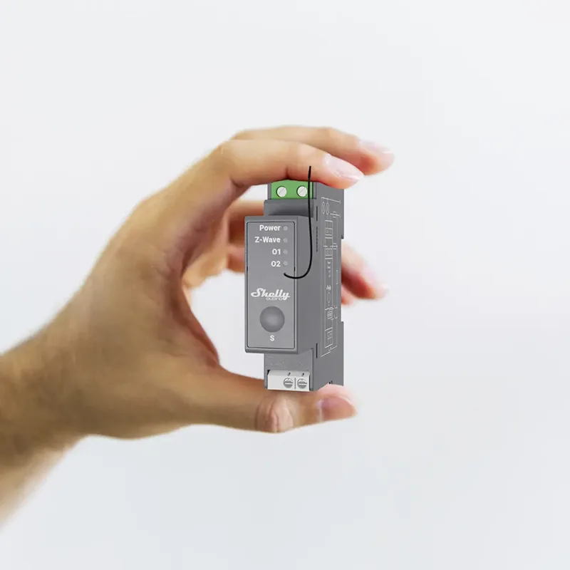 Qubino Pro 2-Kanaals Z-Wave Din-Rail Relais Voor Automatisering by Shelly in Transparent – product photo 2 of 2