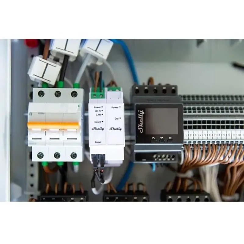 Shelly Pro 3EM Switch Add-on Elektriciteitsmeter Bluetooth, WiFi by Shelly in White – product photo 2 of 2
