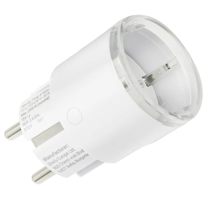 Shelly Shelly Plug S Gen3 White Steckdose Bluetooth, Wi-Fi Smart-Home-Zubehör van Shelly in Wit – productfoto 1 van 3