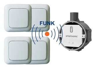 Licht-Funksteuerung, Smart Home Funk Schalter Set Einbauschalter + 4x Wandschalter Taster by Smartwares in White – product photo 2 of 5