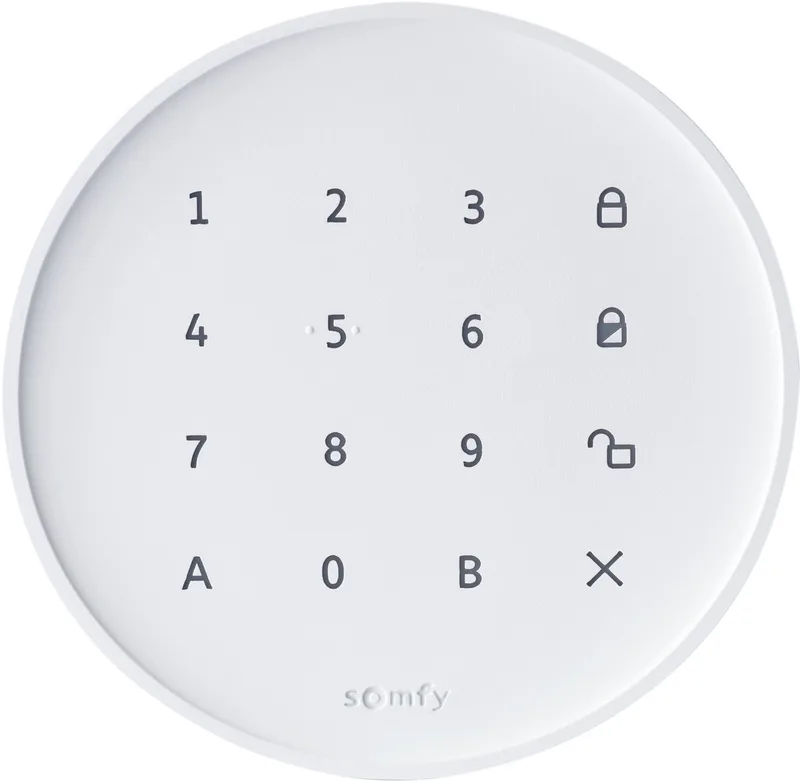 Home Alarm Essential Keypad - cijfercode voor aan- en uitzetten draadloos alarmsysteem - ontvang melding als code wordt gebruikt by Somfy in White – product photo