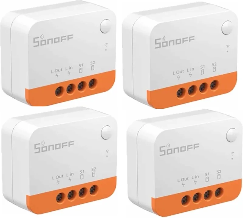 4-pack Sonoff ZBMINI-L2 Extreme slimme schakelaar - Zigbee 3.0 - Intelligente tweewegbesturing - Geen neutraal draad vereist - Werkt met Alexa & Google Home van SONOFF in Wit – productfoto