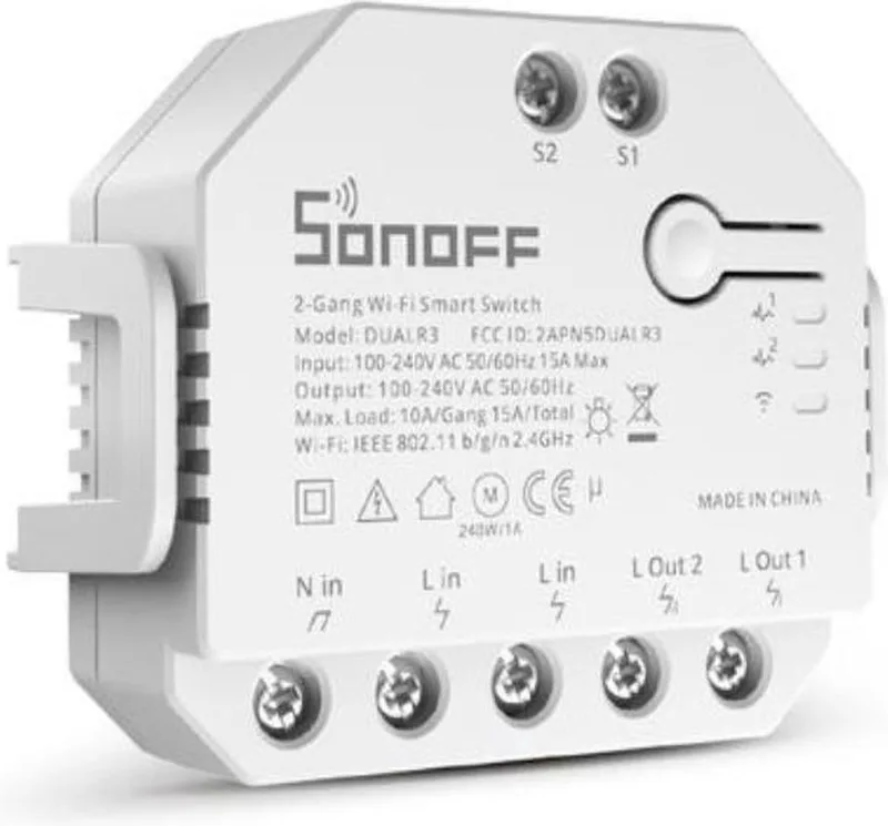 Dual R3 2-gang WIFI Smart Switch van SONOFF in Dualr3 – productfoto