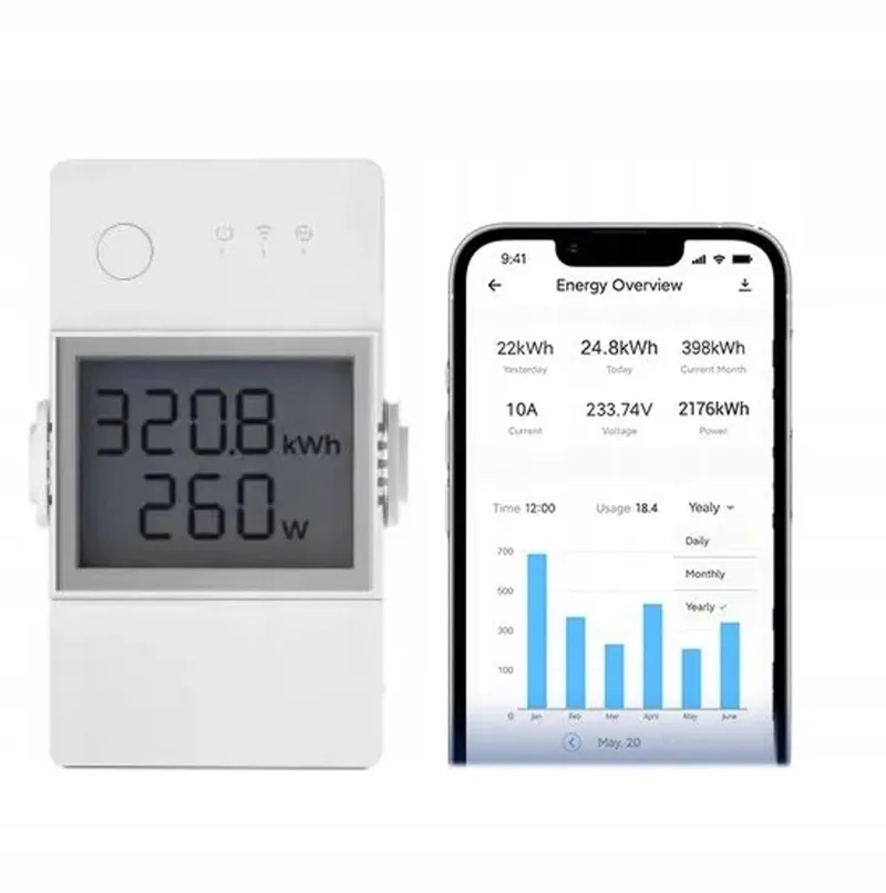 Slimme WiFi Schakelaar met Stroommeting 16A van SONOFF in Wit – productfoto