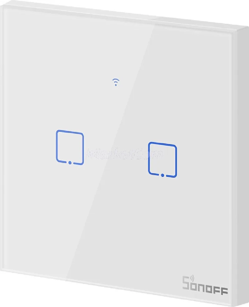 Smart Switch WiFi Sonoff T0 EU TX (2-kanaals) van SONOFF in Wit – productfoto