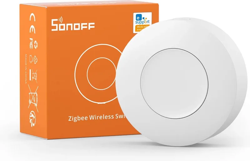SNZB-01P Mini draadloze knop, vereist SONOFF Hub, Zigbee-verbinding, 3-weg multifunctionele bedieningsknop, compatibel met Alexa, Smartthings, IFTTT fra SONOFF i Hvid – produktbillede