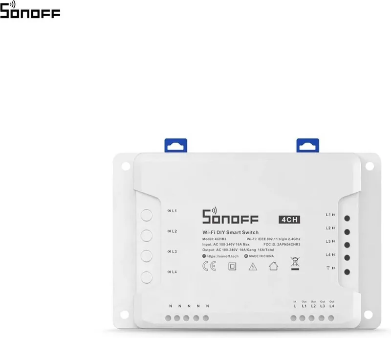 Sonoff - 4CHR3 - 4 gang Smart schakelaar - Smart WiFi Schakelaar van SONOFF in 4ch – productfoto