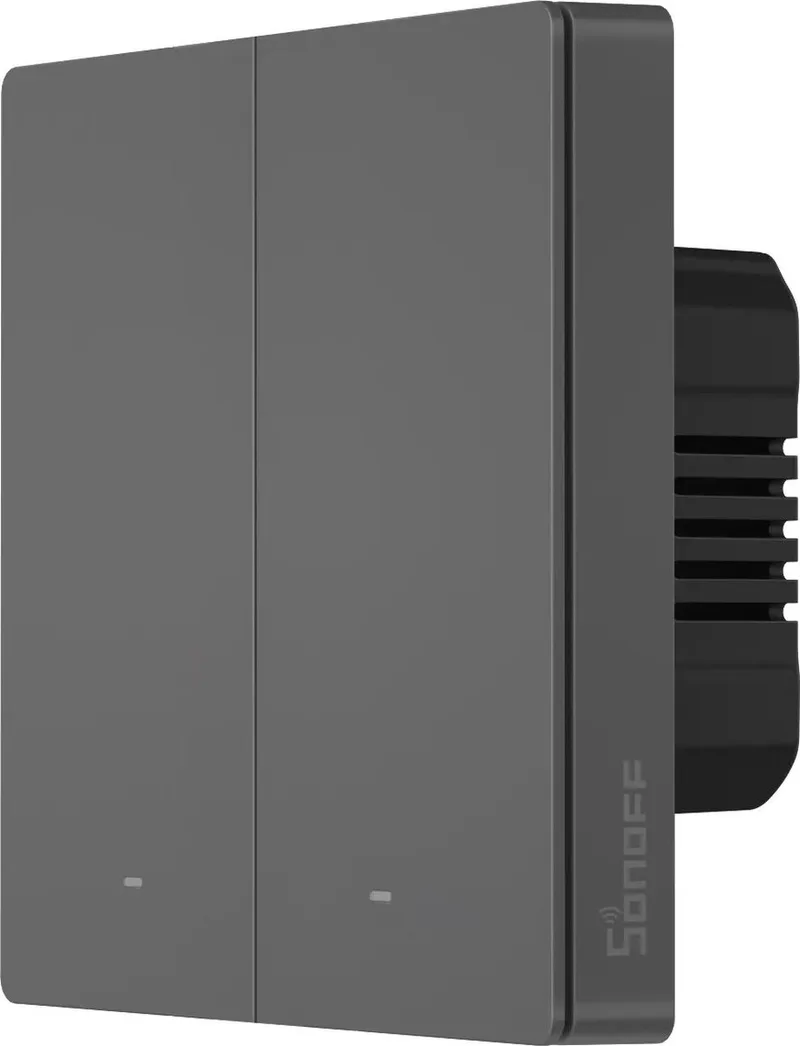 SwitchMan Smart Wall Switch - M5 - Mechanische slimme schakelaar - 2 Kanaal - Ondersteunt App en spraakbesturing - Smarthome von SONOFF in Mat Grijs – 2 – Produktfoto