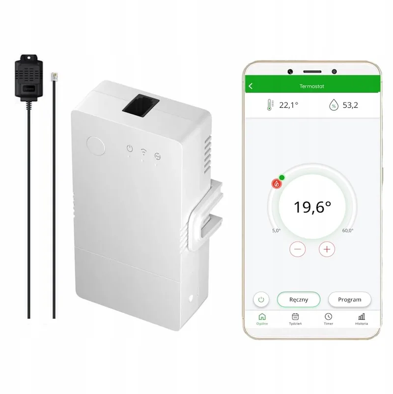 THR316 WiFi Thermostaat met Supla & THS01 Sensor van SONOFF in Wit – productfoto