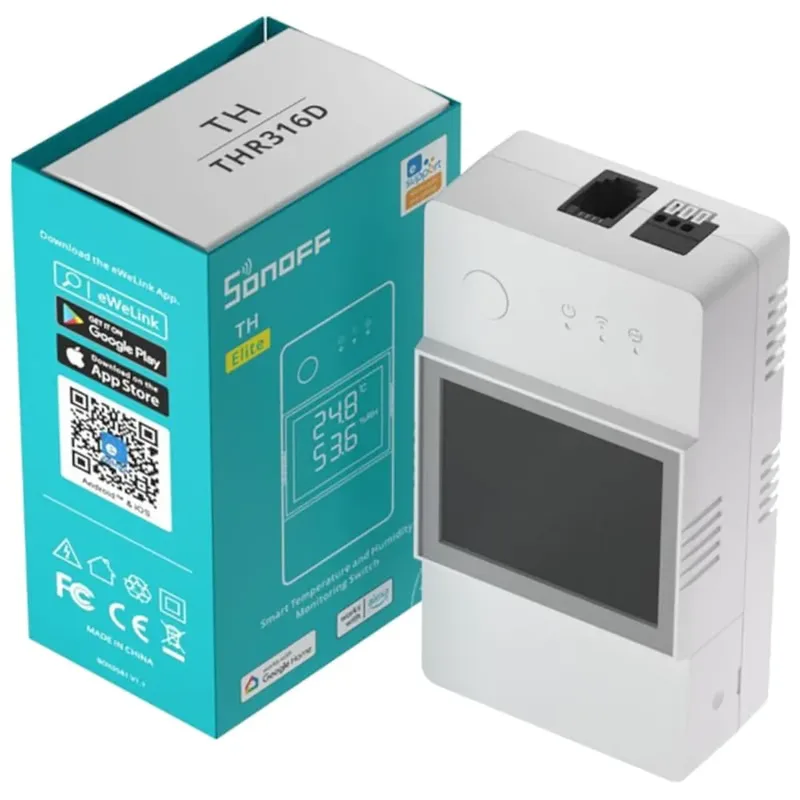 THR320D TH Elite Smart Wi-Fi temperature and humidity monitoring switch från SONOFF – produktbild 4 av 5