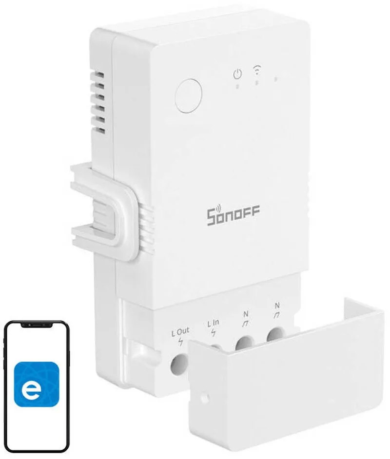 Wifi-Schakelaar Met Stroommeetfunctie Sonoff Powr316 Pow Origin van SONOFF in Transparant – productfoto