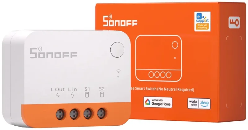 Zbminil2 Smart Zigbee Schakelaar Voor Smart Home 12V Voeding von SONOFF in Transparent – Produktfoto