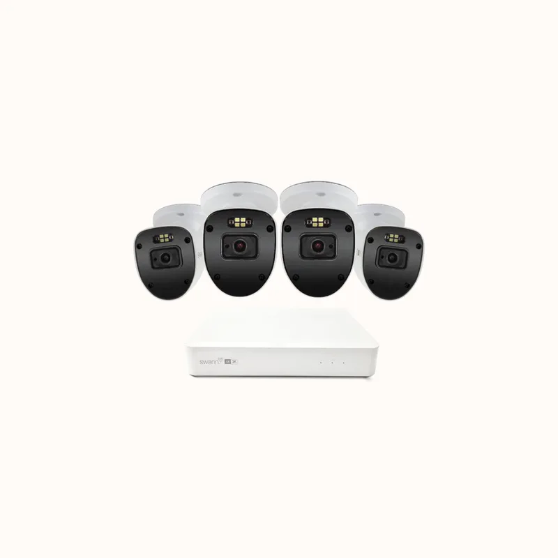 AdvancedX 5MP Series - Beveiligingscamera's - 4 Camera's - cctv camerasysteem - 1TB - geen abonnementskosten - 3K Ultra HD - Spotlight Bullet IP Cameras van Swann in Wit – productfoto