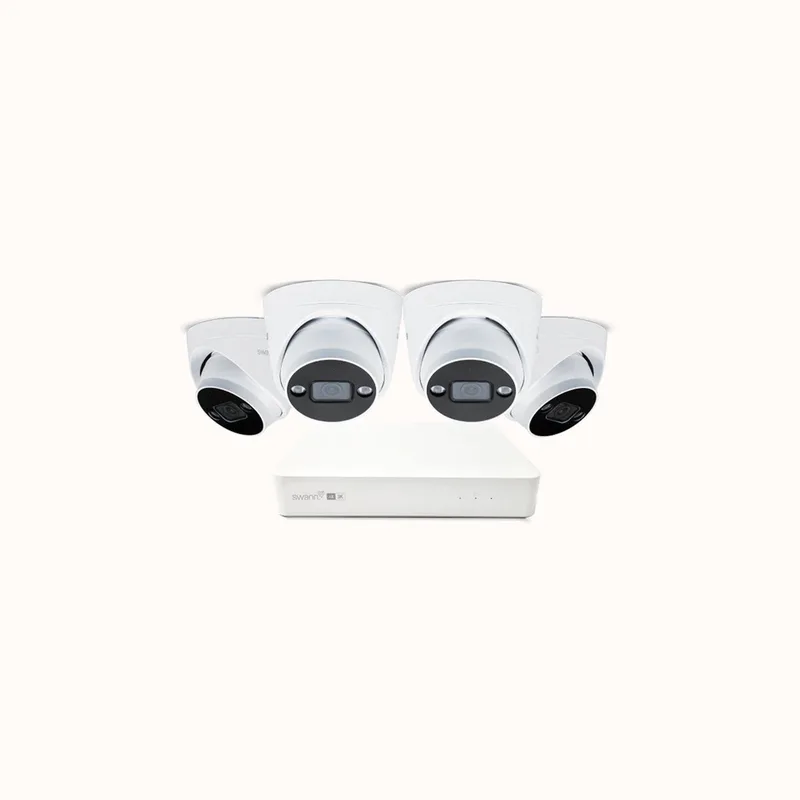 AdvancedX 5MP Series - Beveiligingscamera's - 4 Camera's - cctv camerasysteem - 1TB - geen abonnementskosten - 3K Ultra HD - Spotlight Dome IP Cameras de Swann en Blanc – photo produit