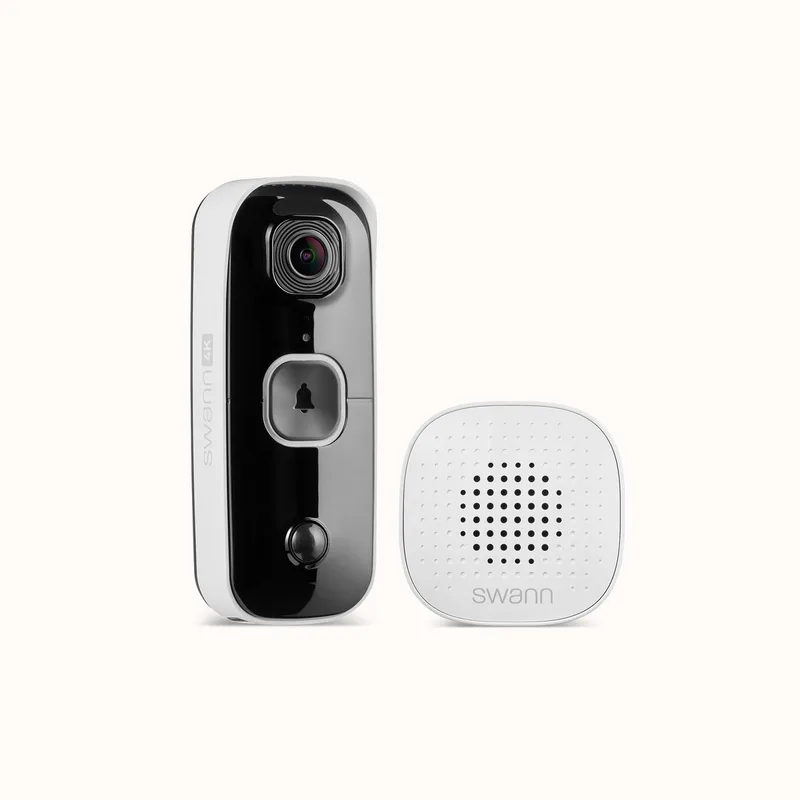 Buddy4K™ Video Deurbel - Slimme Video Deurbel - Inclusief Chime by Swann in Black, White – product photo