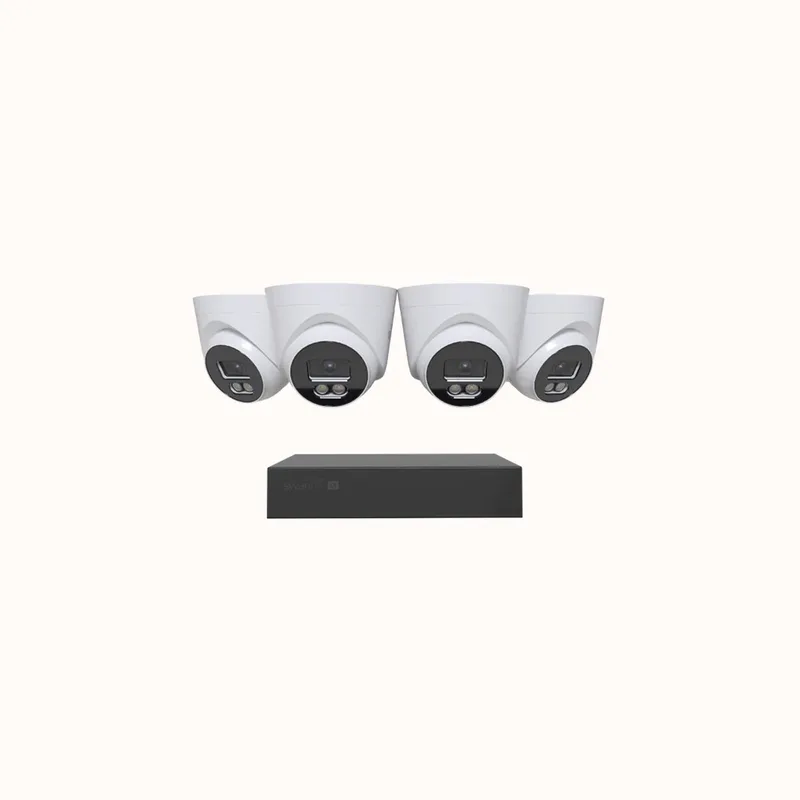 EliteX 12MP Series - Beveiligingscamera's - 4 Camera's - cctv camerasysteem - 2TB - geen abonnementskosten - 6K Ultra HD - Spotlight Dome IP Cameras - Met Microfoon van Swann in Wit – productfoto
