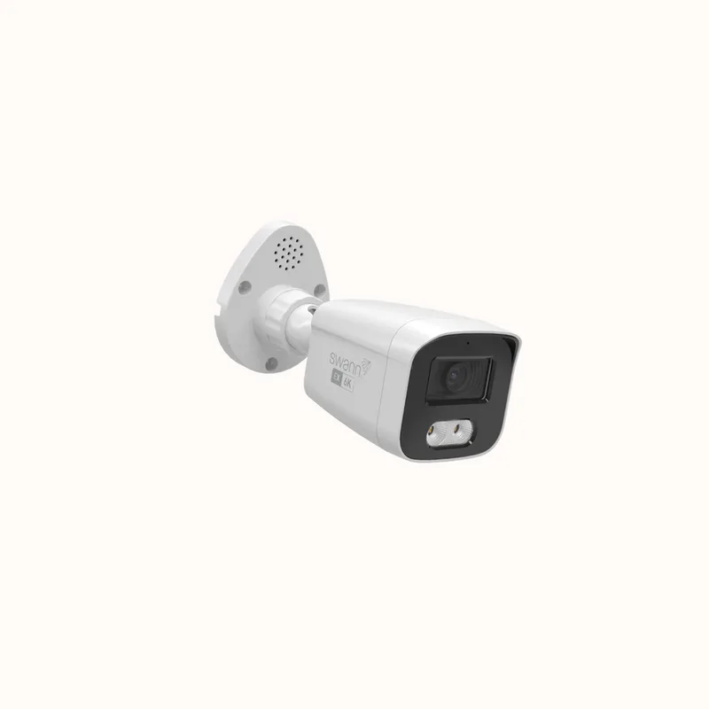 EliteX 12MP Series - Beveiligingscamera's - Add-On Camera - cctv camerasysteem - Spotlight Bullet w 2 Way Audio Add On IP Camera - geen abonnementskosten - 6K Ultra HD - Spotlight Bullet IP Cameras - Met Microfoon by Swann in White – product photo