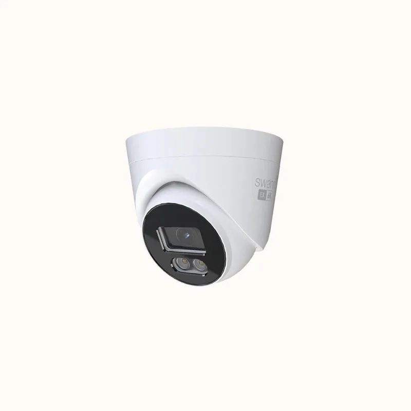 EliteX 12MP Series - Beveiligingscamera's - Add-On Camera - cctv camerasysteem - Spotlight Dome w 2 Way Audio Add On IP Camera - geen abonnementskosten - 6K Ultra HD - Spotlight Dome IP Cameras - Met Microfoon fra Swann i Hvid – produktbillede