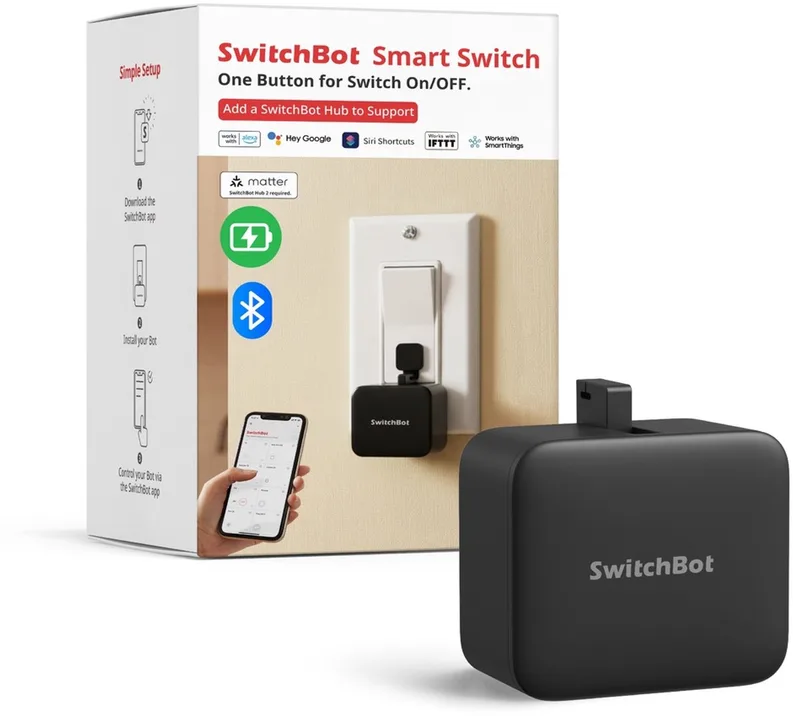 Bot 2 White - Smart oplaadbare afstandsbediening - Smart Home - Draadloos van SwitchBot in Zwart – productfoto