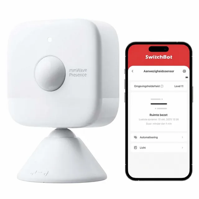 mmWave Presence Sensor – Draadloze Aanwezigheidssensor – PIR, Licht- en mmWave-detectie – Matter – IP55