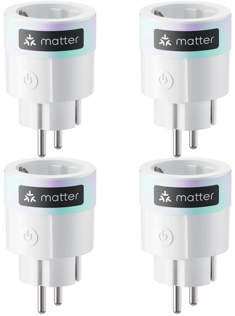 Plug Mini – Slimme stekker met Matter, energiemeting en spraakbediening – EU-model - 4-pack van SwitchBot in Wit – 4 stuks – productfoto