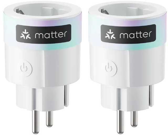 Plug Mini – Slimme stekker met Matter, energiemeting en spraakbediening – EU-model - 2-Pack
