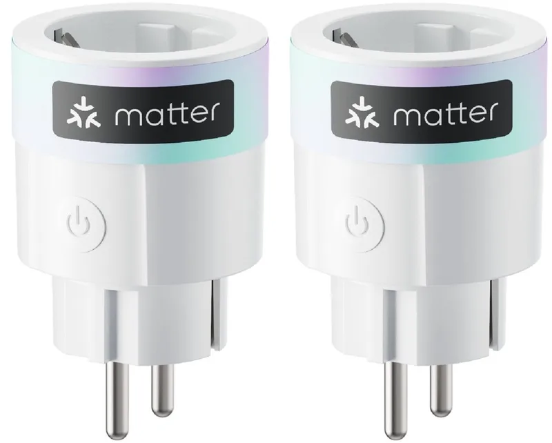 Plug Mini – Slimme stekker met Matter, energiemeting en spraakbediening – EU-model - 2-Pack by SwitchBot in White – product photo
