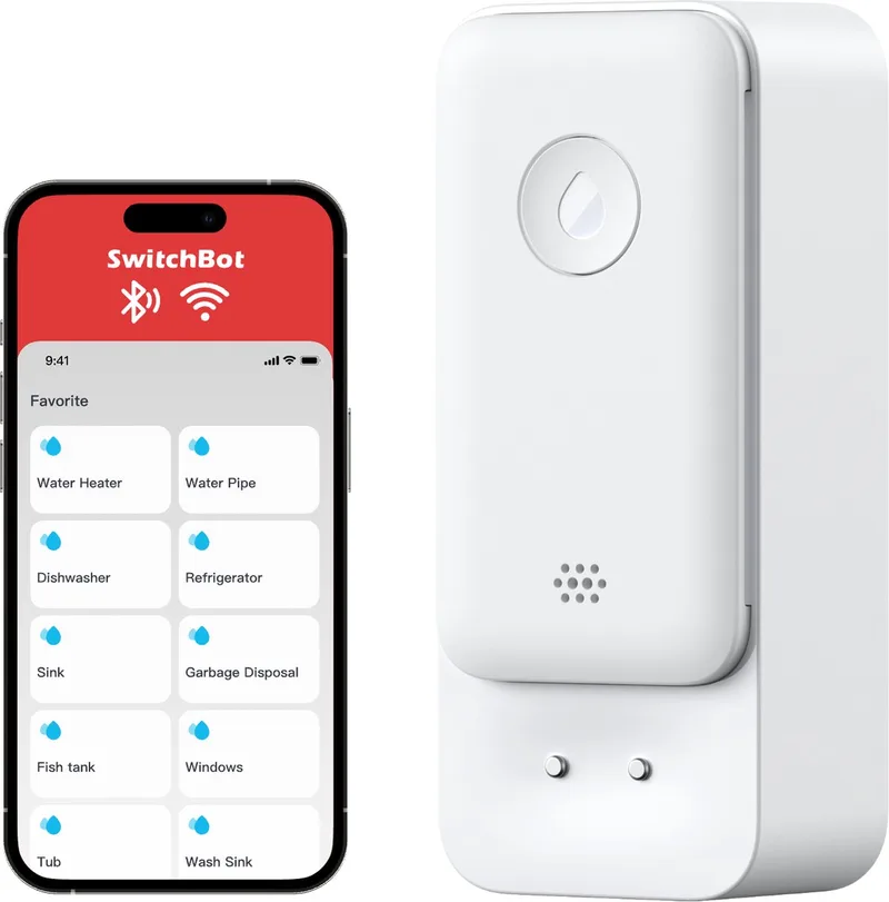 WiFi-waterdetector - slimme watersensor - 100dB instelbaar alarm & app-melding by SwitchBot in White – product photo
