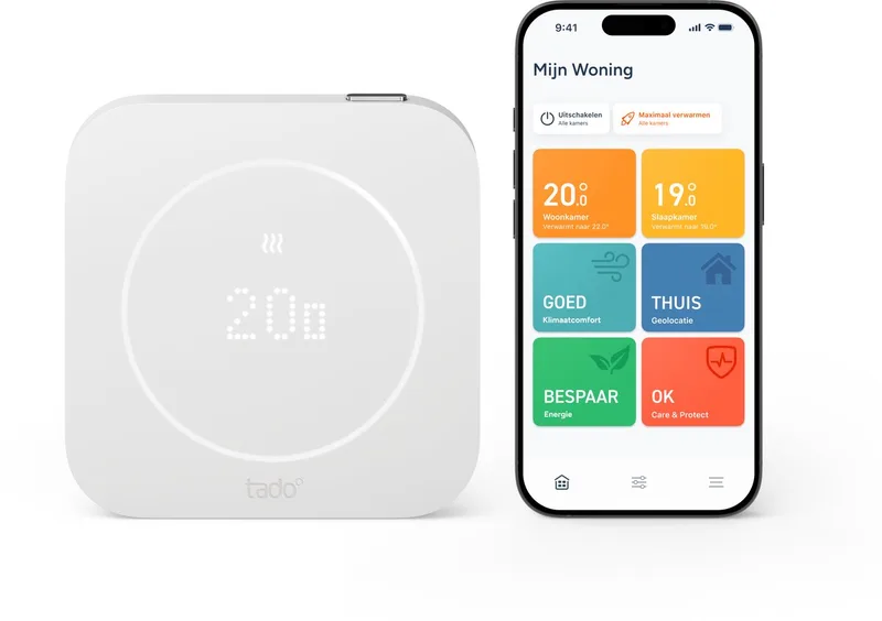 Bedrade Slimme Thermostaat X (2e gen.) - Smart Thermostaat - OpenTherm & Relay - Matter - Google Home, Alexa & Apple Home - Wit van tado° in Thermostaat – productfoto