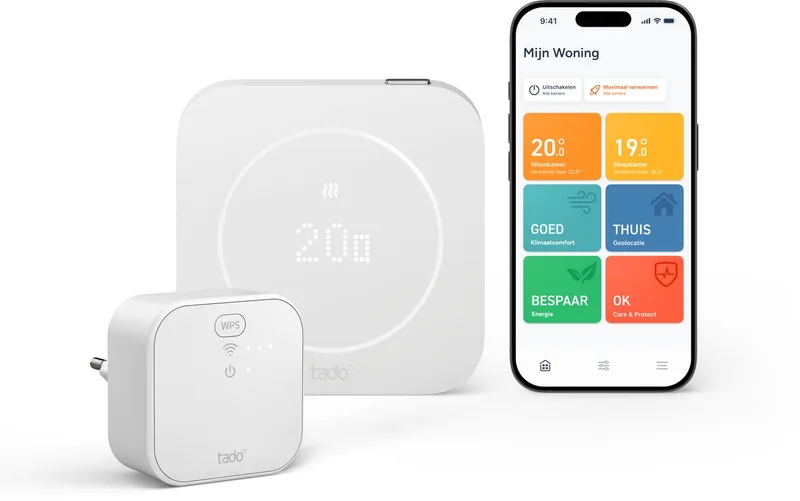 Bedrade Slimme Thermostaat X (2e gen.) Starterskit - OpenTherm & Relay - Matter, Google Home, Alexa & Apple Home - Wit by tado° in + Bridge – product photo
