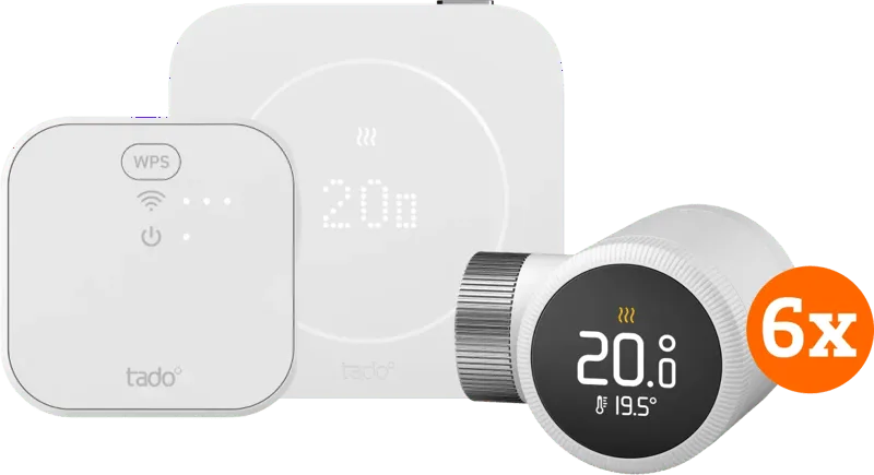 Bedrade Slimme Thermostaat X Multi Room Startpakket 2e Generatie (6 Radiatorknoppen) by tado° – product photo