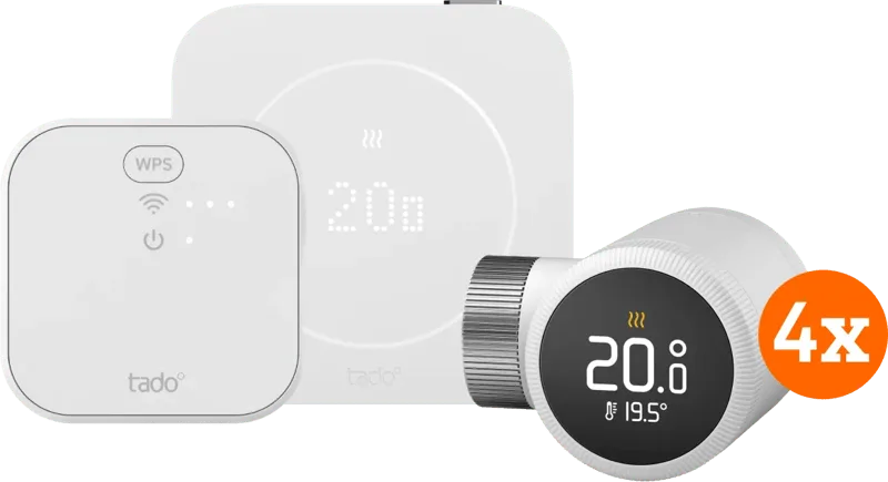 Bedrade Slimme Thermostaat X Multi Room Startpakket 2e Generatie (4 Radiatorknoppen) de tado° – photo produit