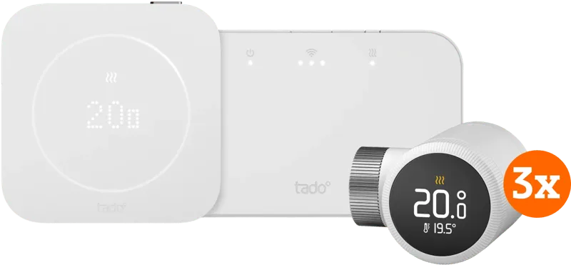 Draadloze Slimme ThermostaatX Multi Room Startpakket 2e Generatie (3 Radiatorknoppen) by tado° – product photo
