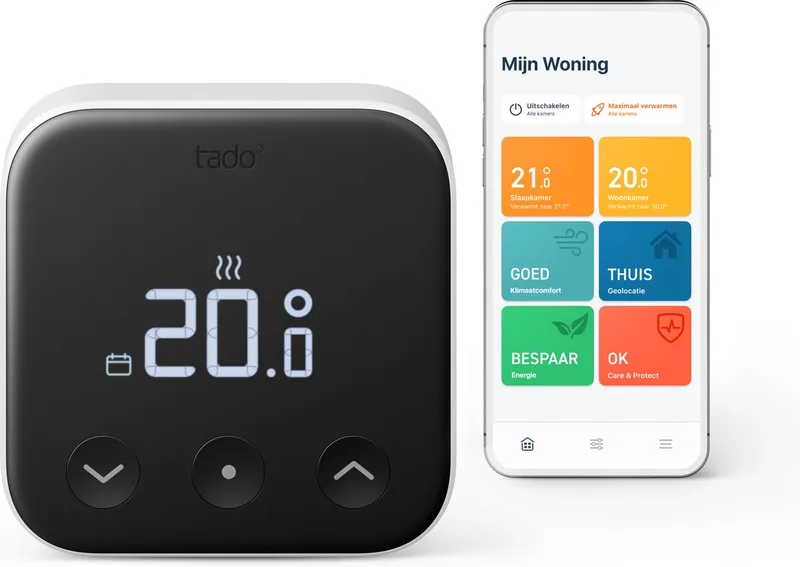 Slimme Thermostaat X - Smart Thermostaat - werkt met Google Home, Alexa & Apple Homekit - Bedrade variant - Zwart/Wit van tado° in Wit – productfoto