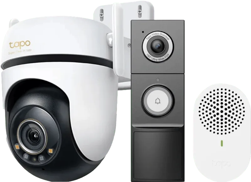 C530WS + D235 Smart Battery & Wired Doorbell by TP-Link – product photo