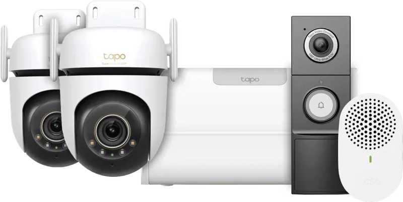 C530WS Duo Pack + H500 CentralHub + D235 Smart Battery & Wired Doorbell van TP-Link – productfoto