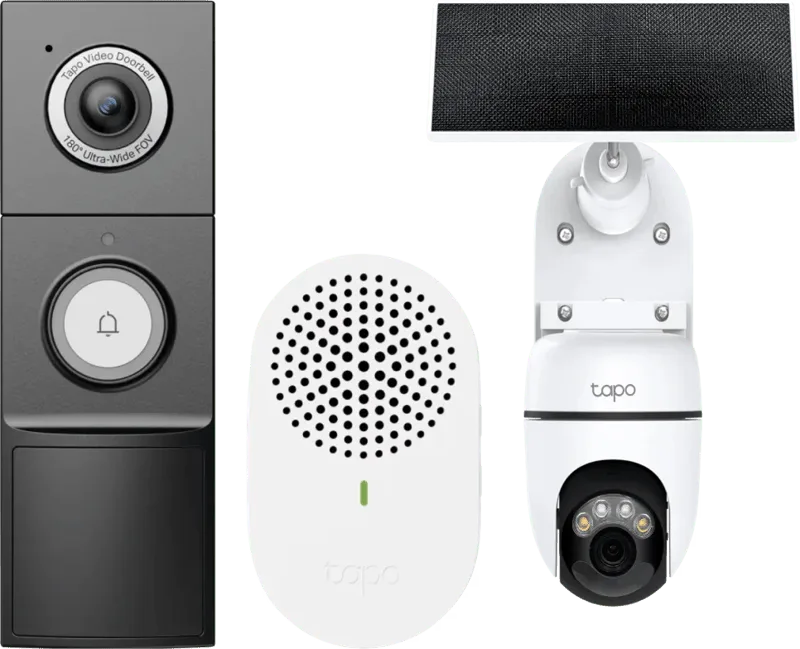 C610 Solar Kit + D235 Smart Battery & Wired Doorbell van TP-Link – productfoto