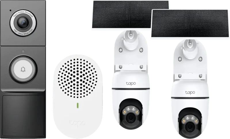 C610 Solar Kit Duo Pack + D235 Smart Battery & Wired Doorbell by TP-Link – product photo