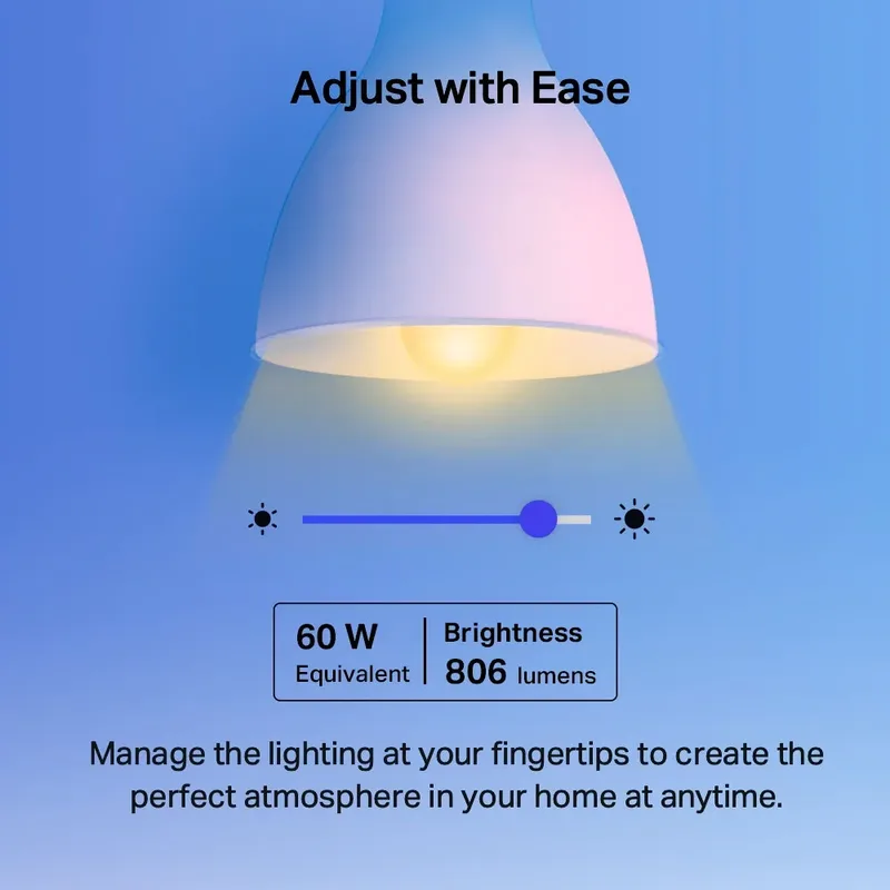 L530E Slimme Ledlamp E27- Grote Fitting- Wit & Kleur- WiFi- 2 pack fra TP-Link – produktbillede 3 af 6