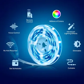 L900-5 Led strip - WiFi - 16 Miljoen kleuren- 5 meter de TP-Link en Blanc – photo produit 2 sur 6