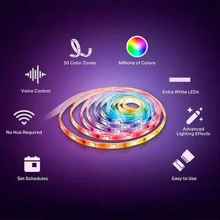 L930-5 Led strip - en Gekleurd licht - WIFI- 5 meter fra TP-Link i Hvid – produktbillede 6 af 6