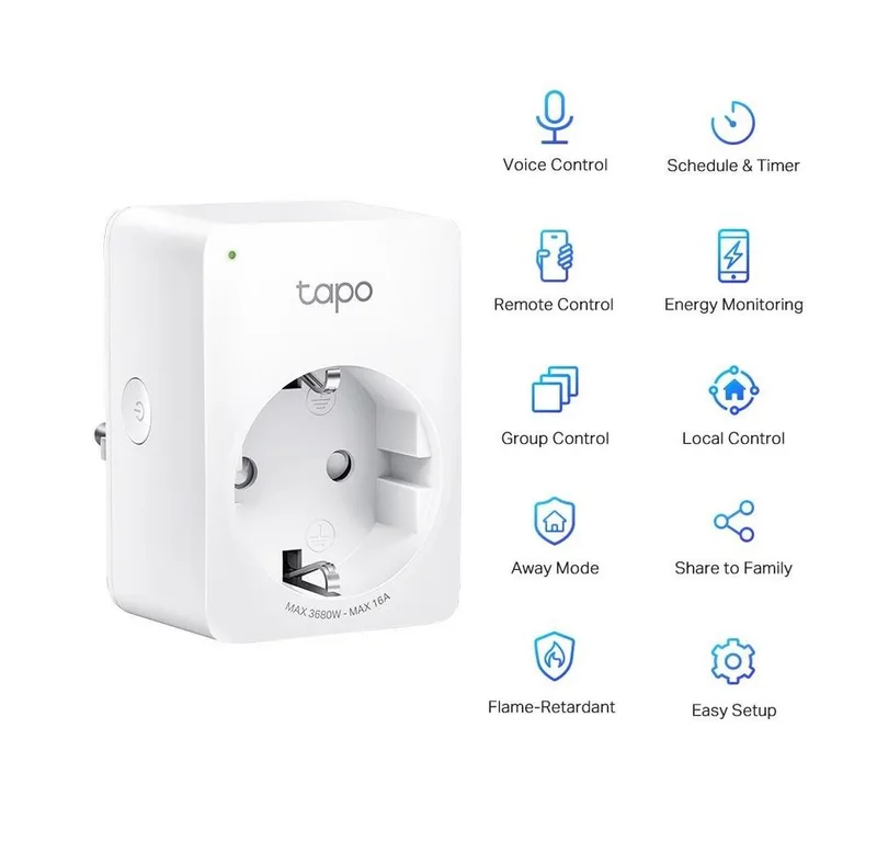 P110 - Slimme Stekker - Smart Plug - WiFi Stopcontact - Energiebewaking van TP-Link in Wit – productfoto 2 van 5