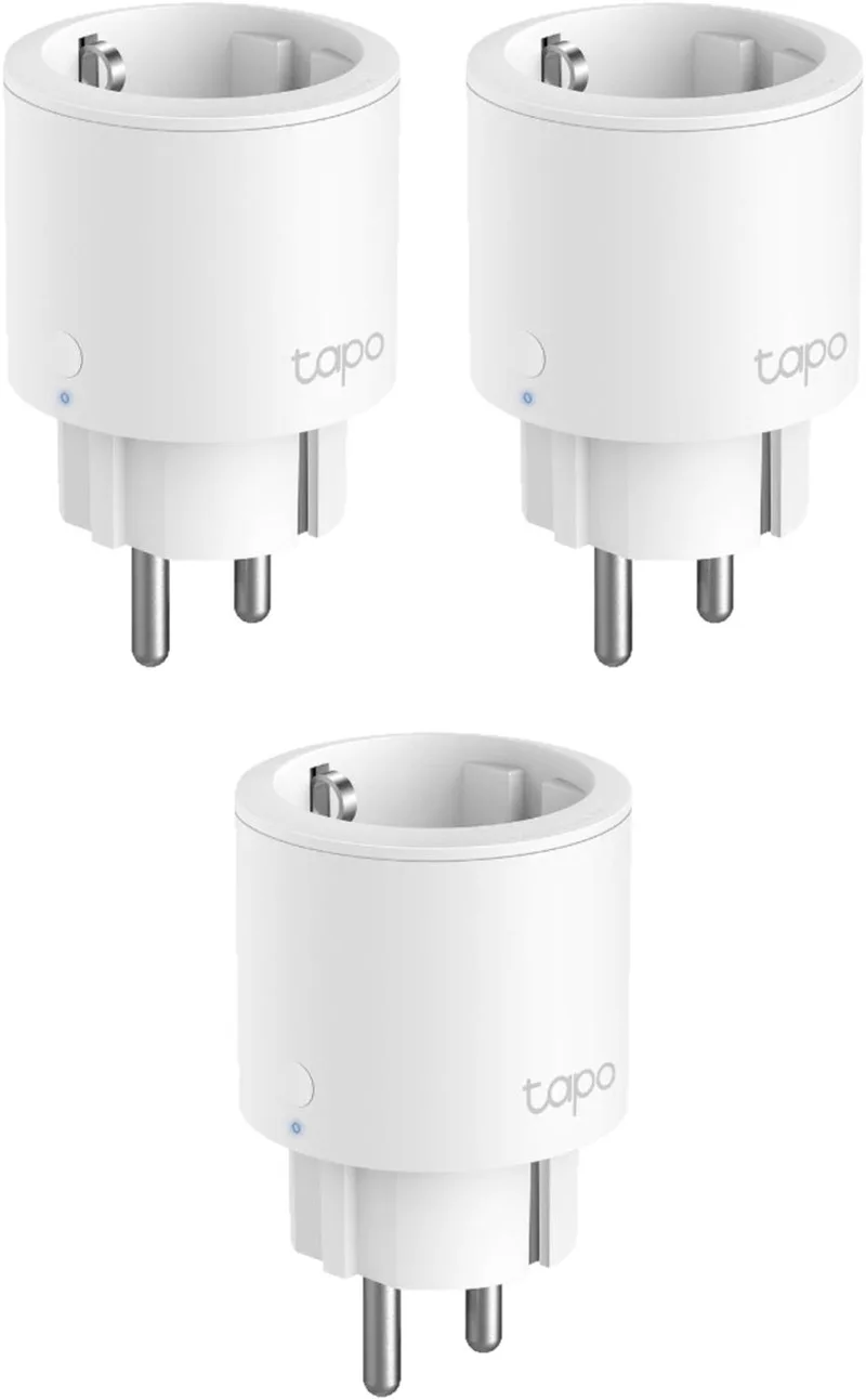 P115 Slimme Stekker Mini met Energiemeter 3-pack - Bundelvoordeel - Energiemonitor - 16A / 3680W - Compact Formaat - Geen Hub Nodig - Werkt met Alexa & Google - Afwezigheidsmodus - Schema's & Timers - Overbelastingsbeveiliging by TP-Link in White – product photo