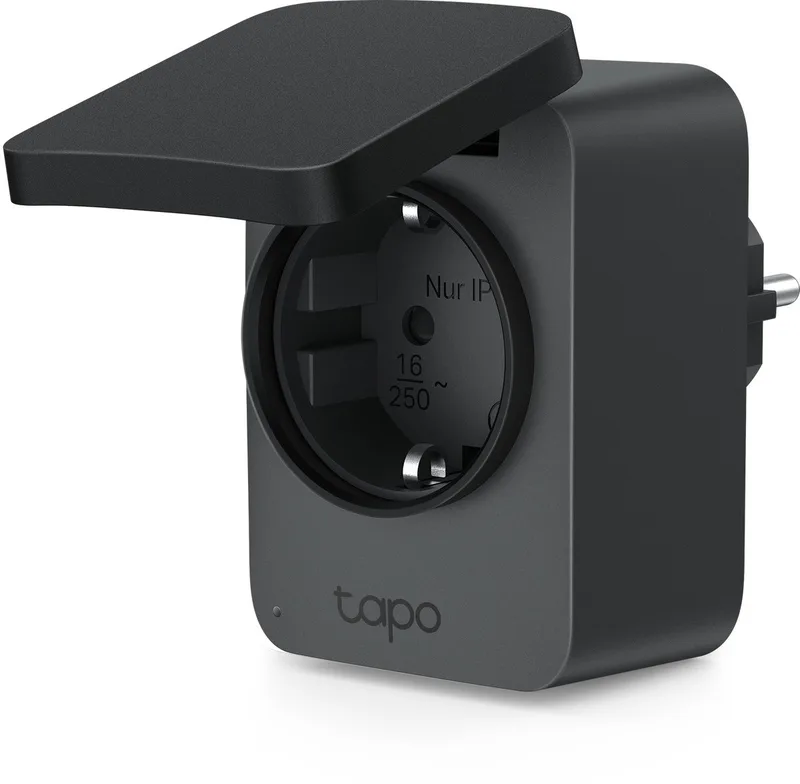 P410M Slimme Stekker voor buiten (IP54) - Smart Plug - Wifi Stopcontact - Matter compatibel de TP-Link en Noir – photo produit