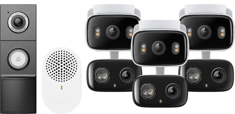 Productnaam TP-Link Tapo C246D 3-Pack + D235 Smart Battery & Wired Doorbell de TP-Link – photo produit