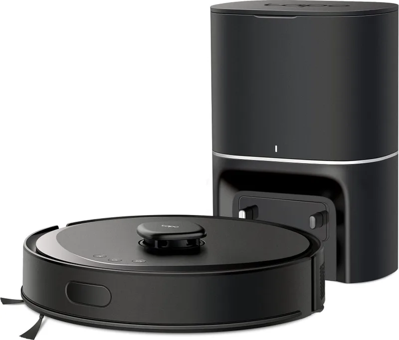 RV30 Max Plus - Robotstofzuiger - Dweilfunctie - Automatisch Leegstation - 5300Pa -LiDAR+IMU von TP-Link in Schwarz – Produktfoto