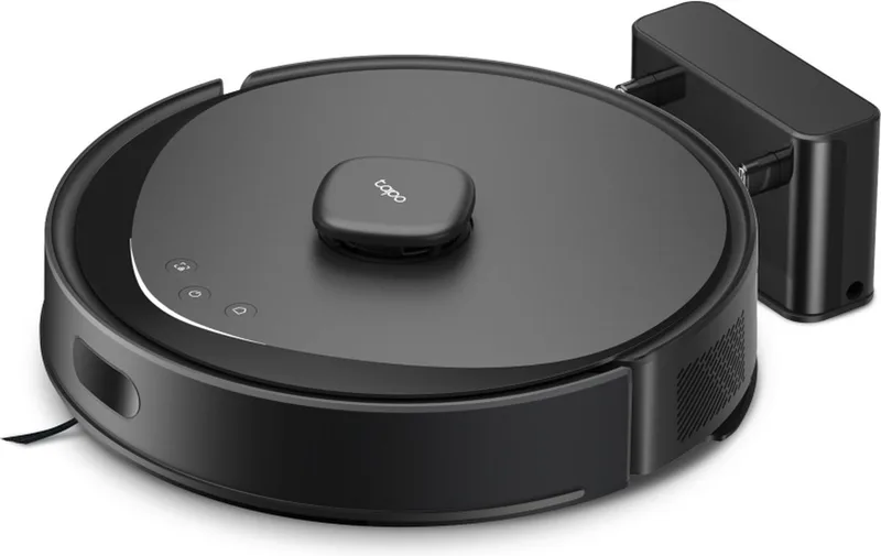RV30 Max Robotstofzuiger met dweilfunctie - 5300 Pa Hyperzuigkracht - LiDAR+IMU Dual-navigatie - Vacuüm & Dweil met Tapo IQ+ Smart Cleaning von TP-Link in Schwarz – Produktfoto
