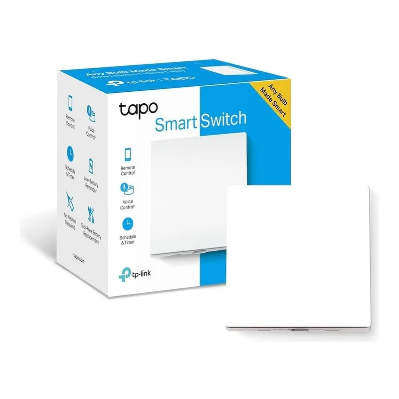 S210 Smart Lichtschalter, Einpolig (1-gängig), Fernbedienung, Sprachsteuerung über Amazon Alexa oder Google Assistant, batteriebetrieben, für Tapo Hub erforderlich von TP-Link – Produktfoto