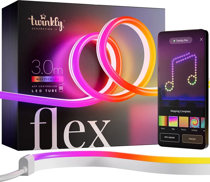 Flex Ledstrip - 3M - RGB LED - Decoratie - Gaming - Wifi - Werkt met Homekit, Google Home, Razer Chroma by Twinkly in White – product photo